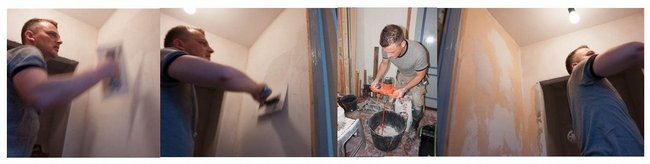 stucwerk plafond en wanden wc